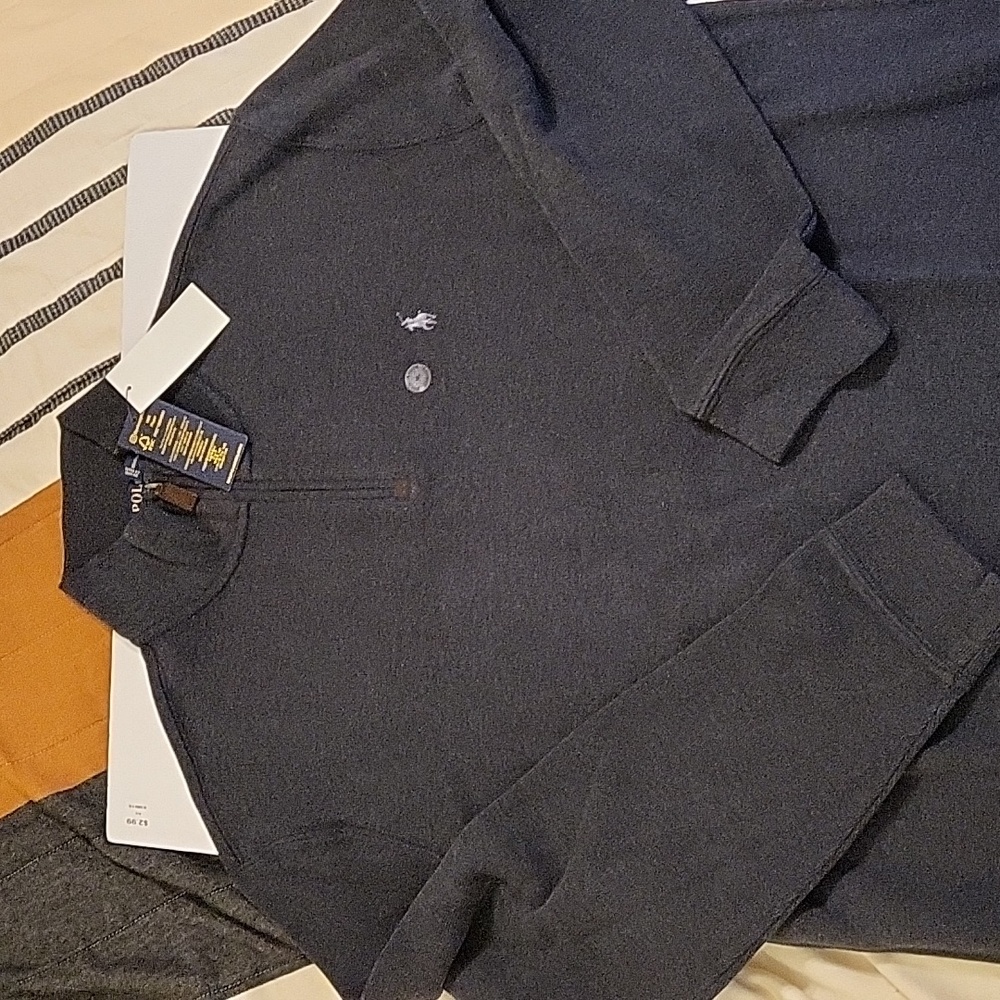 NWT Men's XL Polo Ralph Lauren French Knit Half-Zip Long Sleeve Pullover Sweater